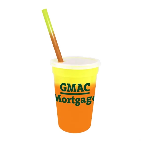 Yellow To Orange color option for Mood™ 17 Oz. Stadium Cup/Straw/Lid Set
