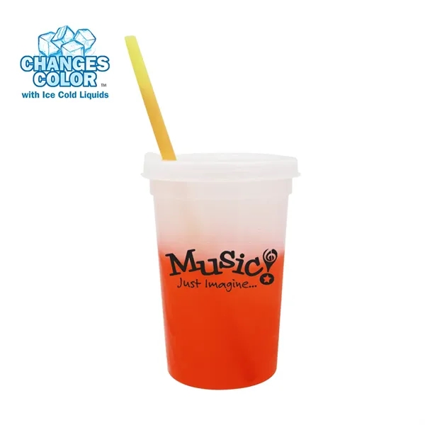 Frosted To Orange color option for Mood™ 22 Oz. Stadium Cup/Straw/Lid Set