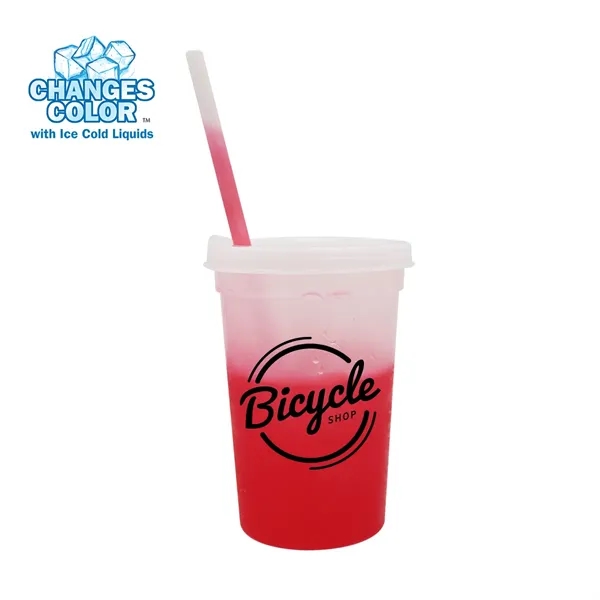 Frosted To Red color option for Mood™ 22 Oz. Stadium Cup/Straw/Lid Set