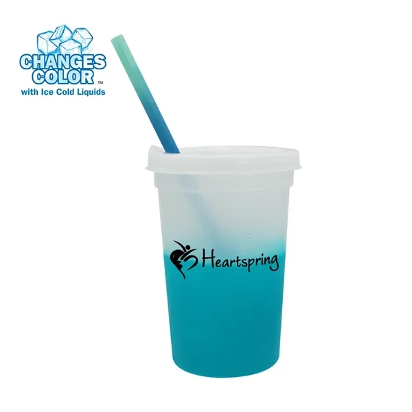 Frosted To Turquoise color option for Mood™ 22 Oz. Stadium Cup/Straw/Lid Set