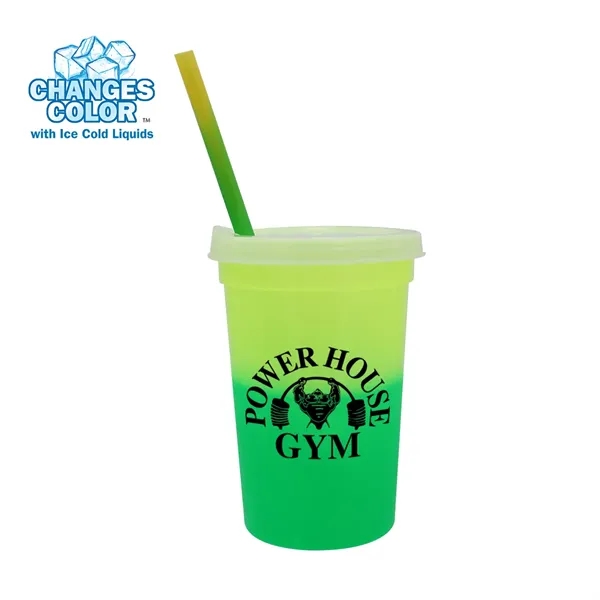 Yellow To Green color option for Mood™ 22 Oz. Stadium Cup/Straw/Lid Set