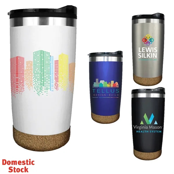 Black color option for Halcyon® 20 Oz. Cork Bottom Tumbler, Full Color Digitala
