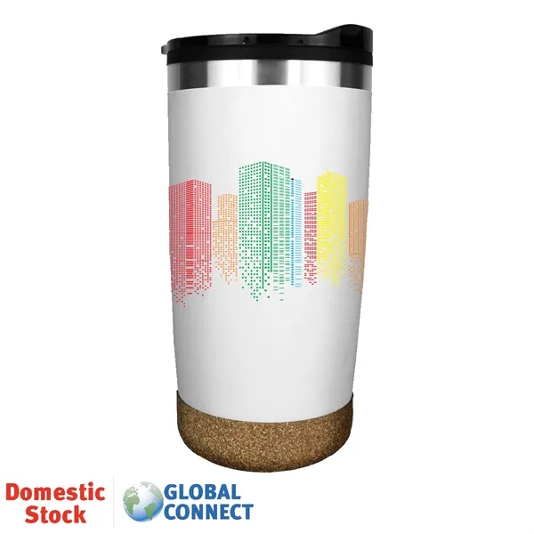 White color option for Halcyon® 20 Oz. Cork Bottom Tumbler, Full Color Digitala
