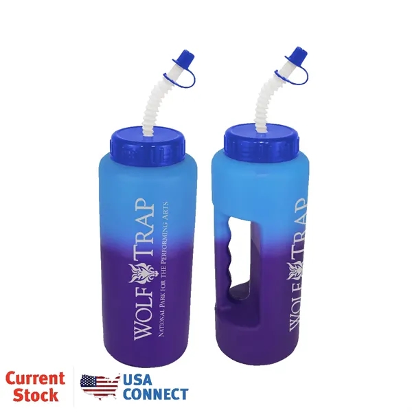 Blue To Purple color option for Mood™ 32 Oz. Grip Bottle With Flexible Straw