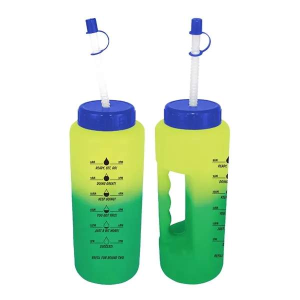 Yellow To Green color option for Mood™ 32 Oz. Grip Bottle With Flexible Straw