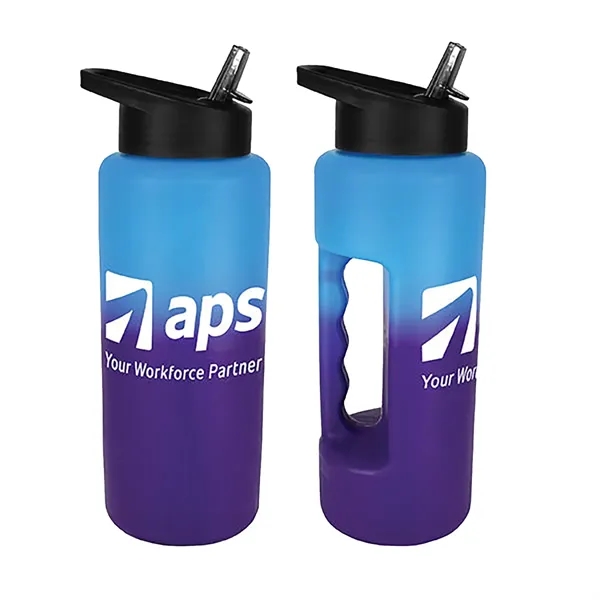 Blue To Purple color option for Mood 32 Oz. Grip Bottle With Straw Cap Lid
