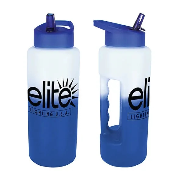 Frosted To Blue color option for Mood 32 Oz. Grip Bottle With Straw Cap Lid