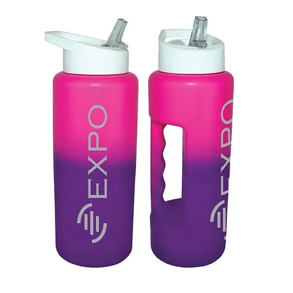 Purple To Pink color option for Mood 32 Oz. Grip Bottle With Straw Cap Lid