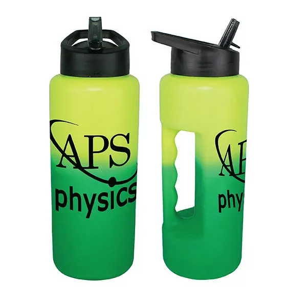Yellow To Green color option for Mood 32 Oz. Grip Bottle With Straw Cap Lid