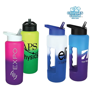 Photo of Mood 32 Oz. Grip Bottle With Straw Cap Lid