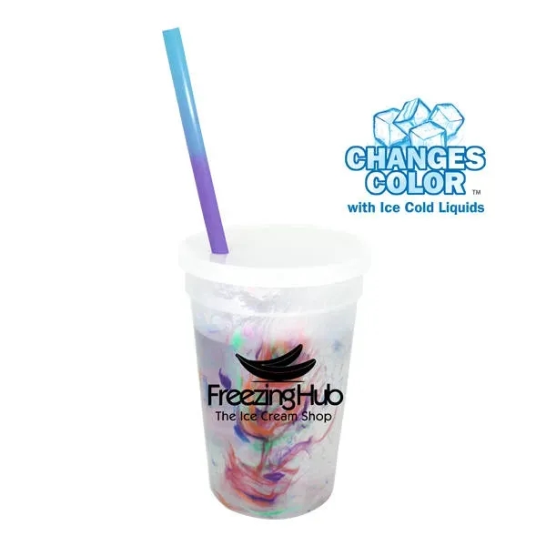 Rainbow color option for Mood™ 17 Oz. Rainbow Confetti Cup/Straw/Lid Set