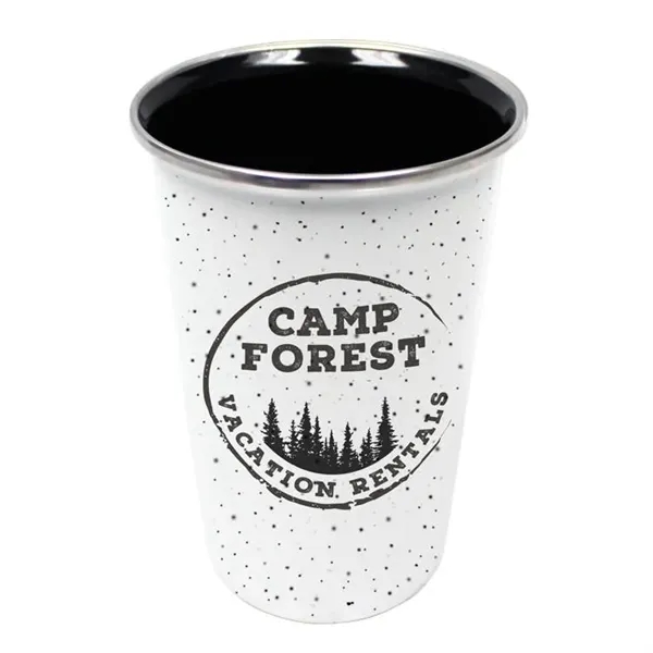 White color option for 17 Oz. Speckled Enamelware Tumbler