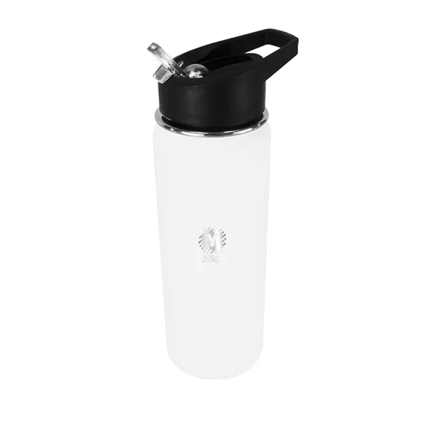 White color option for Halcyon® 20 Oz. Sports Bottle With Flip Straw Lid, Laser En