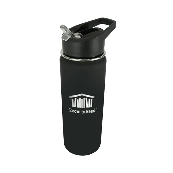 Black color option for Halcyon® 20 Oz. Sports Bottle With Flip Straw Lid, Laser En