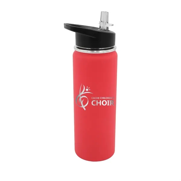 Red color option for Halcyon® 20 Oz. Sports Bottle With Flip Straw Lid, Laser En