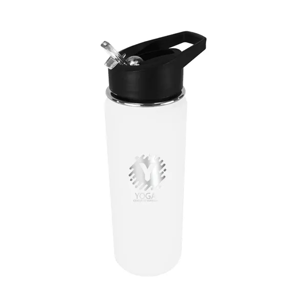 White color option for Halcyon® 20 Oz. Sports Bottle With Flip Straw Lid, Laser En