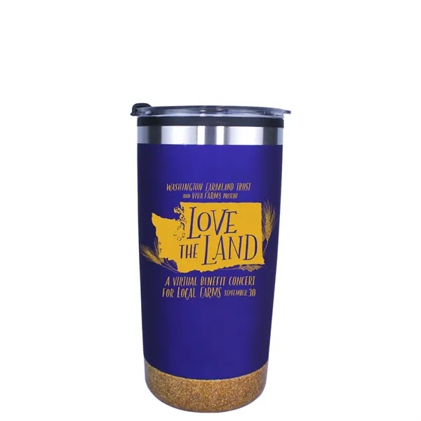 Blue Metallic color option for Halcyon® 20 Oz. Cork Bottom Tumbler With Stainless Straw/Fl
