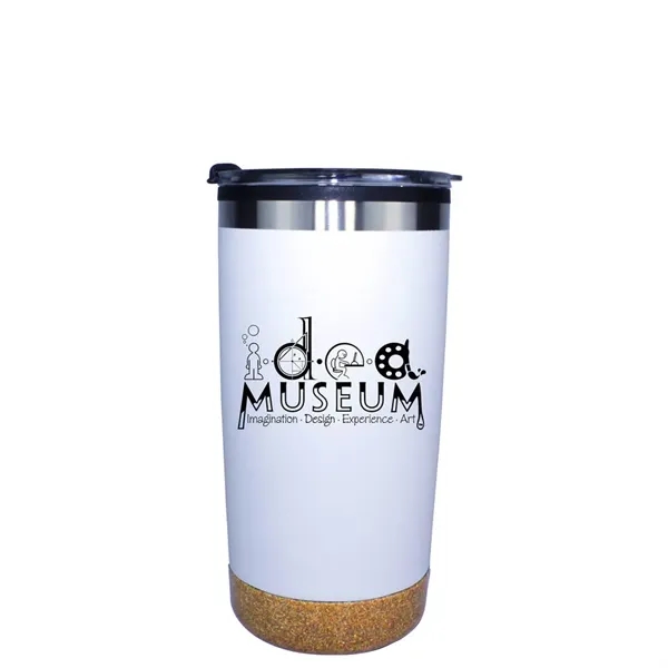 White color option for Halcyon® 20 Oz. Cork Bottom Tumbler With Stainless Straw/Fl