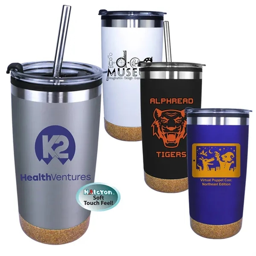 Main photo of Halcyon® 20 Oz. Cork Bottom Tumbler With Stainless Straw/Fl