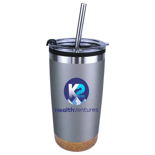 Silver Metallic color option for Halcyon® 20 Oz. Cork Bottom Tumbler With Stainless Straw/Fl