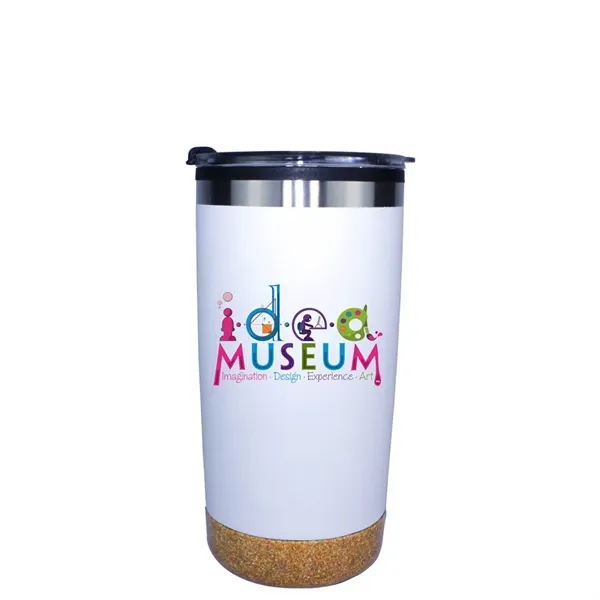 White color option for Halcyon® 20 Oz. Cork Bottom Tumbler With Stainless Straw/Fl