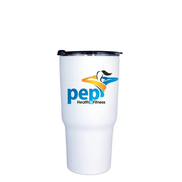 White color option for Halcyon® 20 Oz. Tumbler With Stainless Straw/Flip Top Lid,