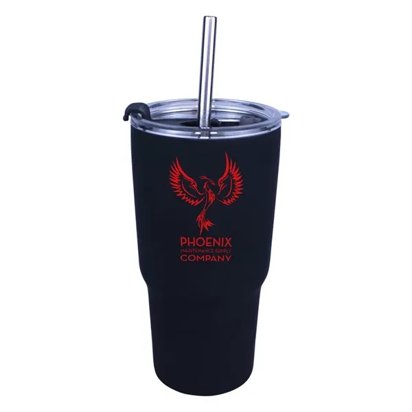 Black color option for Halcyon® 20 Oz. Tumbler With Stainless Straw/Flip Top Lid