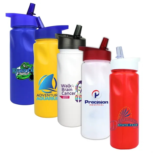 Main photo of 24 Oz. Cycle Bottle With Straw Cap Lid, Full Color Digital