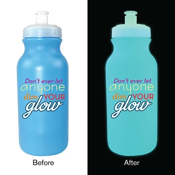Light Blue color option for 20 Oz. Nite Glow Cycle Bottle, Full Color Digital