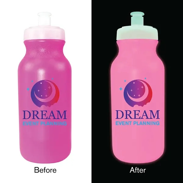 Pink color option for 20 Oz. Nite Glow Cycle Bottle, Full Color Digital