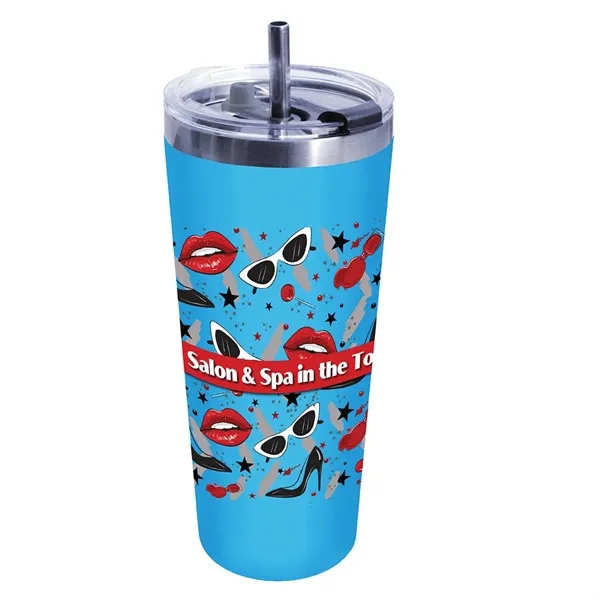Bright Blue color option for 22oz Memphis Tumbler With Flip Top Lid & Stainless Steel Str