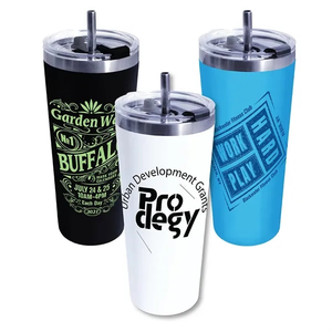 Photo of 22 Oz. Memphis Tumbler With Flip Top Lid & Stainless Steel S