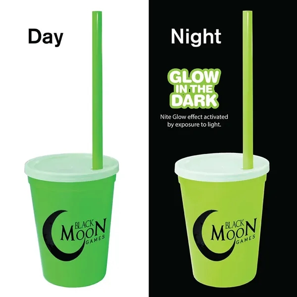 Green color option for 12 Oz. Nite Glow Stadium Cup/Straw/Lid Set