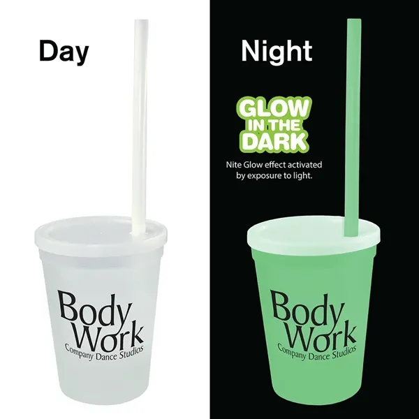 Nite Glow color option for 12 Oz. Nite Glow Stadium Cup/Straw/Lid Set