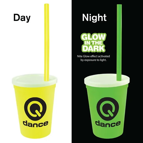 Yellow color option for 12 Oz. Nite Glow Stadium Cup/Straw/Lid Set