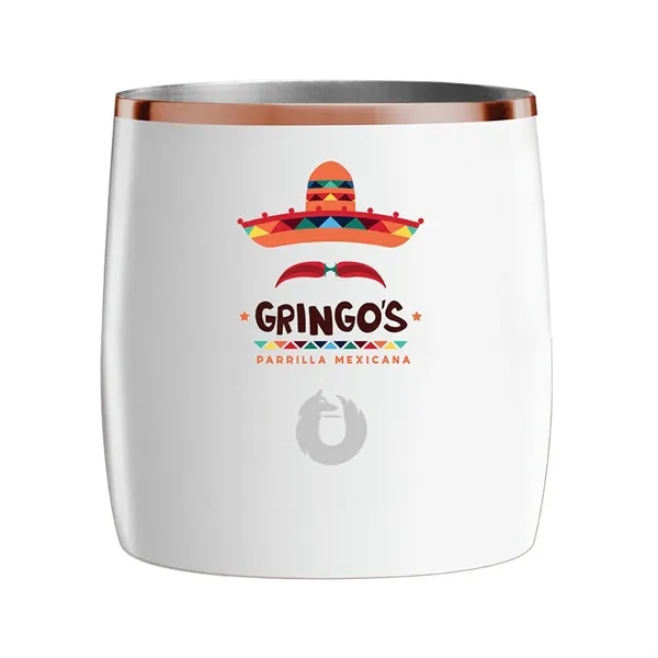 White/Gold Rim color option for Snowfox® 11 Oz. Rocks Glass