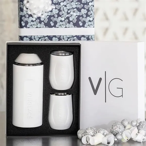 Main photo of Vinglacé® Wine Bottle Insulator & 2 Glass Gift Set