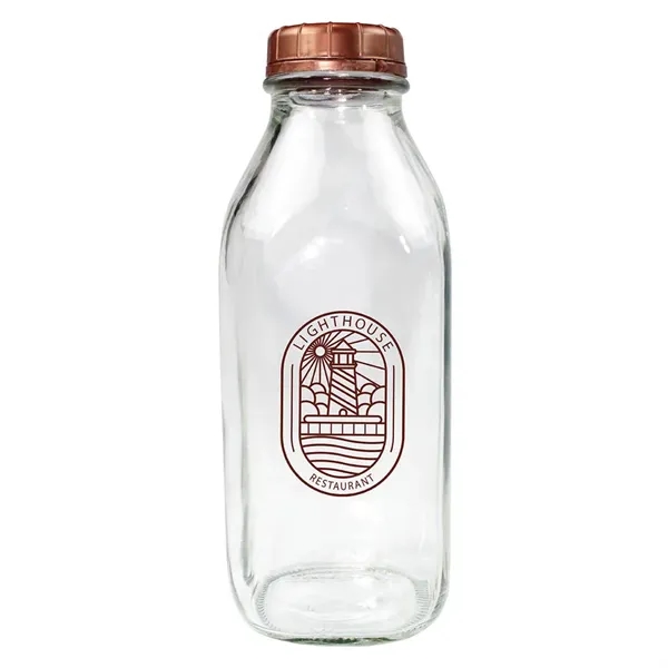 Copper color option for 1 Quart Glass Milk Bottle With Lid