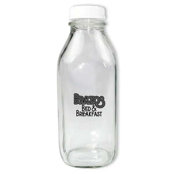 White color option for 1 Quart Glass Milk Bottle With Lid