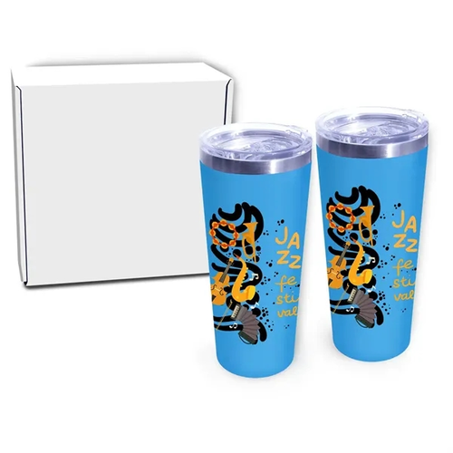 Main photo of 22 Oz. Memphis Tumbler With Slide Lid   Gift Set, Full Color