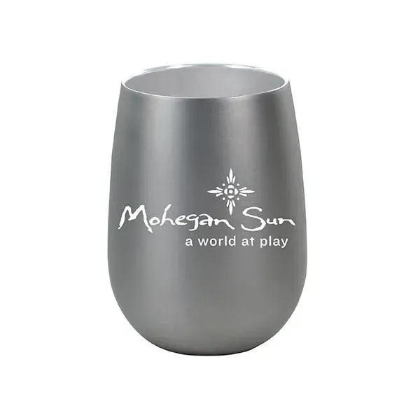 Silver Metallic color option for Halcyon® 12 Oz. Stainless Steel Wine Glass   Gift Set