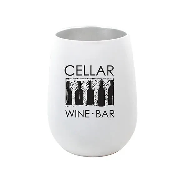 White color option for Halcyon® 12 Oz. Stainless Steel Wine Glass   Gift Set