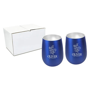 Photo of Halcyon® 12 Oz. Stainless Steel Wine Glass   Gift Set