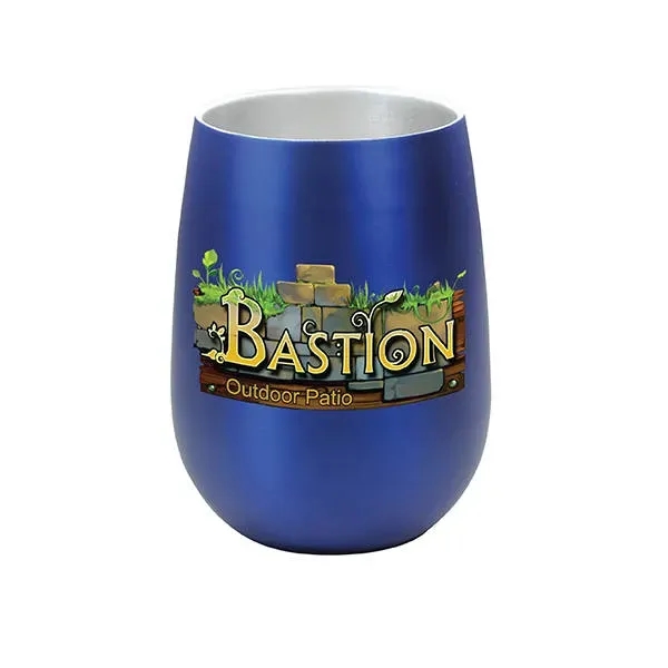 Blue Metallic color option for Halcyon® 12 Oz. Stainless Steel Wine Glass   Gift Set, Full