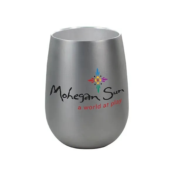 Silver Metallic color option for Halcyon® 12 Oz. Stainless Steel Wine Glass   Gift Set, Full