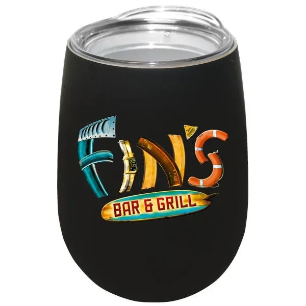 Black color option for Halcyon® 12 Oz. Stainless Steel Wine Glass With Lid   Gift