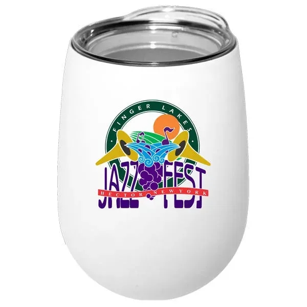 White color option for Halcyon® 12 Oz. Stainless Steel Wine Glass With Lid   Gift