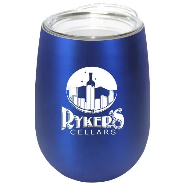 Blue Metallic color option for Halcyon® 12 Oz. Stainless Steel Wine Glass With Acrylic Lid