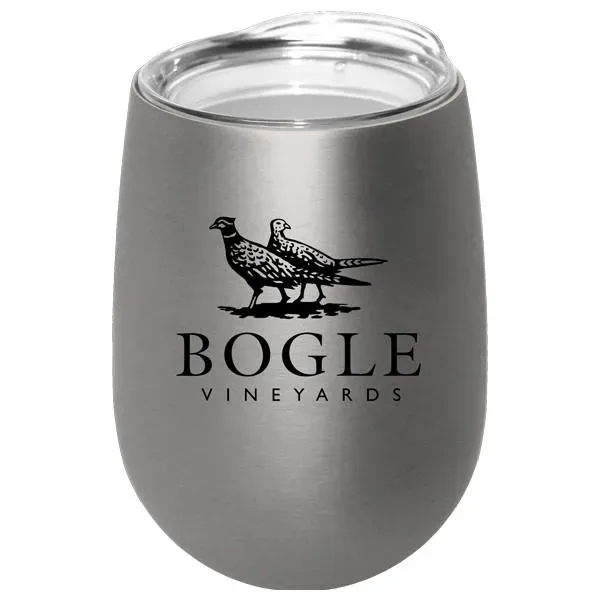 Silver Metallic color option for Halcyon® 12 Oz. Stainless Steel Wine Glass With Acrylic Lid
