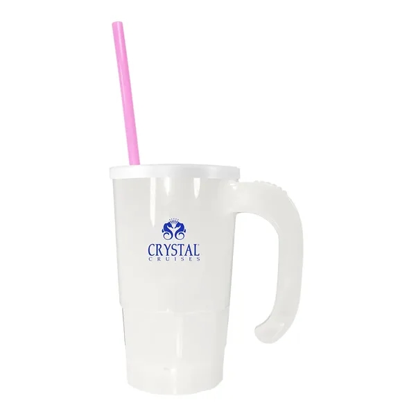 Frosted color option for 20 Oz. Stackable Beer Stein/Straw/Lid Set